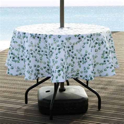 outdoor tablecloth for umbrella|zippered tablecloth with umbrella hole.